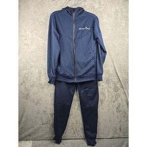 Rebel Minds Stacked 2 Piece Track Suit Men's Size Small Navy Blue Pockets NWT